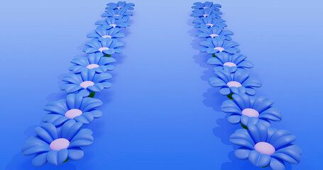 Flower Background 3D Cartoon Render