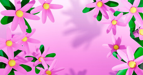 Garlic FlowerBackground 3D Cartoon Render