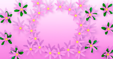 Garlic FlowerBackground 3D Cartoon Render