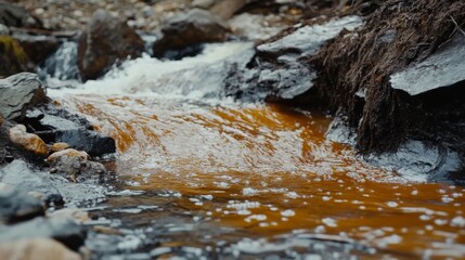 Rural River Pollution with Natural Background Elements