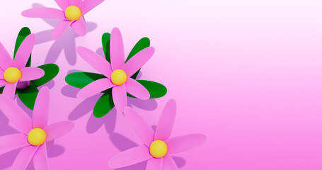 Garlic FlowerBackground 3D Cartoon Render