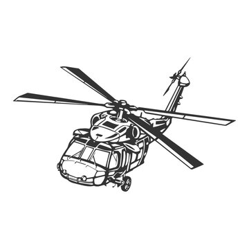 Helicopter blackhawk logo vector, landscape, army, easy to edit !!