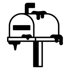 Illustration of Mail Box Solid Icon Design