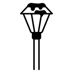 Illustration of Outdoor Lamp Solid Icon Design