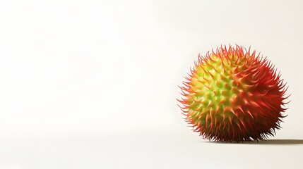 Spiky Sphere Red And Green Hues Isolated