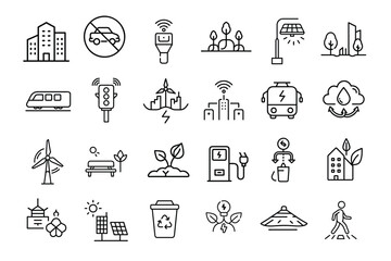 Modern and Editable Eco-Friendly icon set