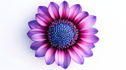 Obraz premium Vibrant Purple Flower with Blue Center Detailed Closeup
