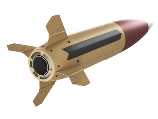 Isolated on white background render of 3d model of Lockheed Martin MGM-140 ATACMS Army Tactical Missile System