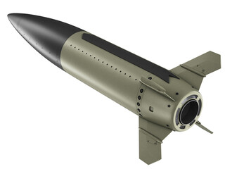Isolated on white background render of 3d model of Lockheed Martin MGM-140 ATACMS Army Tactical Missile System
