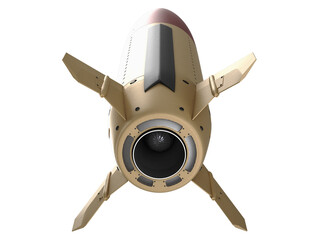 Isolated on white background render of 3d model of Lockheed Martin MGM-140 ATACMS Army Tactical Missile System