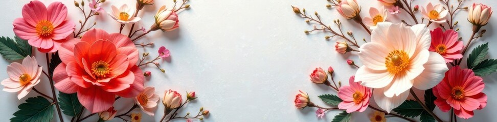 Elegant floral wall with artificial flowers,  wall decoration,  floral arrangement