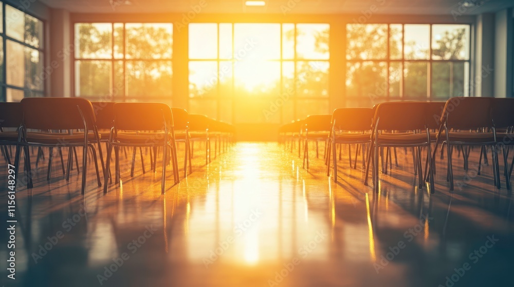 Poster engaging virtual classroom with soft light setting