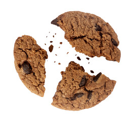 Broken cookies with crumbs