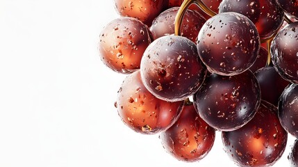A Cluster Of Dew Covered Red Grapes