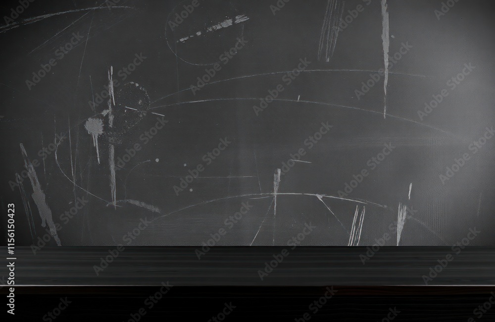 Poster dark gray chalkboard texture background with scratch marks, smudges. abstract design. blank copy spa