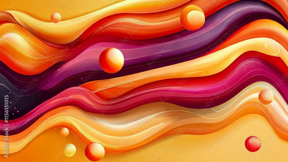 Aufkleber dynamic abstract design showcasing vibrant colors and smooth flowing shapes in a cosmic theme