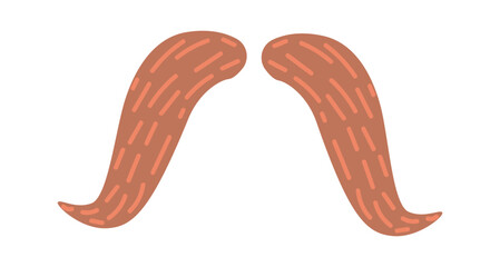 Long retro mustache vector illustration