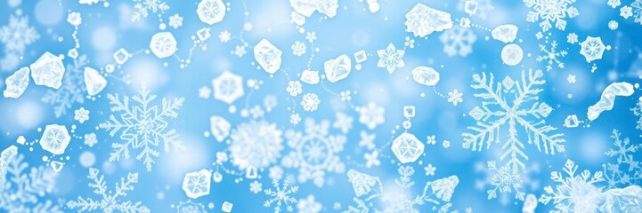 Abstract geometric blue ice texture with intricate patterns and frosty details, chilly, details