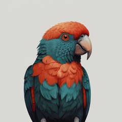 Fototapeta premium Australian King Parrot minimalist