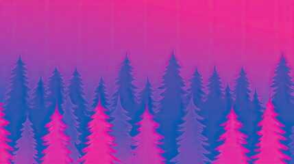 Obraz premium Abstract pink and blue forest silhouette.