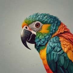 Obraz premium Conure bird minimalist with clean white background