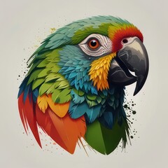 Obraz premium Conure bird minimalist with clean white background