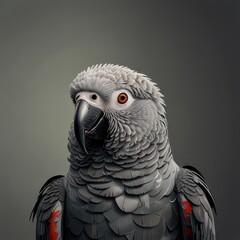 Fototapeta premium African Grey Parrot minimalist