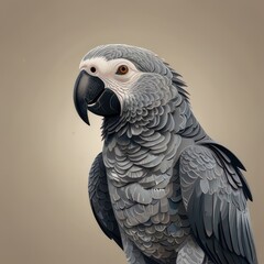 Obraz premium African Grey Parrot minimalist