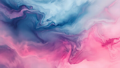 Abstract Pink and Blue Swirling Paint Design