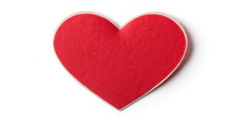 Red heart shape sticker isolated on white background, heart shape, present,  heart shape, present