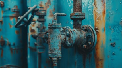 Rusting Machinery in Abandoned Industrial Factory