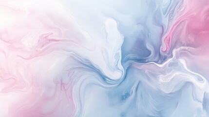 Abstract painting in soft pastel shades of pink and blue.