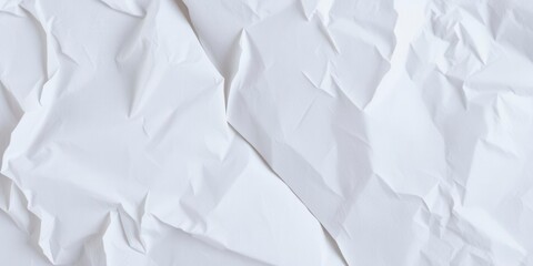 Fototapeta premium Crumpled white paper texture with soft shadows, paper sheet, background