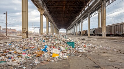 Waste Accumulation in Abandoned Train Station