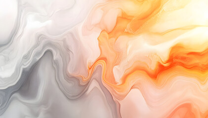 Abstract Orange and Gray Swirling Marble Design