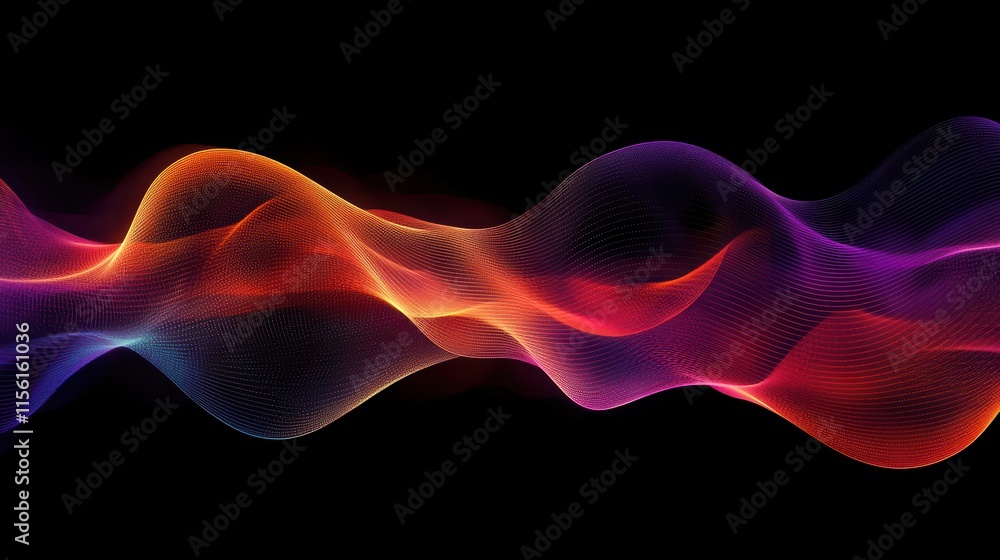 Poster dynamic waves of color and light create an abstract visual experience