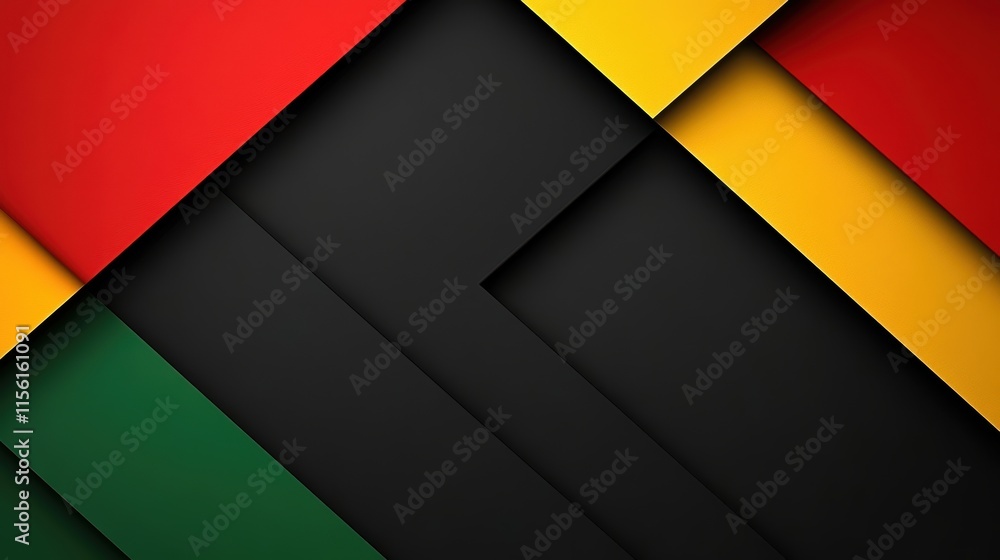 Poster vibrant abstract design with sharp angles on a dark background