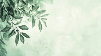 A calming, nature-inspired background featuring soft green tones and delicate leaf textures, perfect for eco-friendly brands and wellness products to convey a sense of tranquility and sustainability.