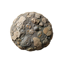 A spherical rock formation composed of various sized stones Isolated on Transparent Background