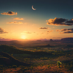 Fototapeta premium sunrise over the mountains