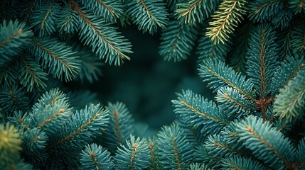 A Detailed Close Up Of Lush Green Pine Branches