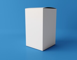 Realistic cardboard box mockup. Half side view. Can be use for food, cosmetic, pharmacy, sport and etc. Ready for your design. 