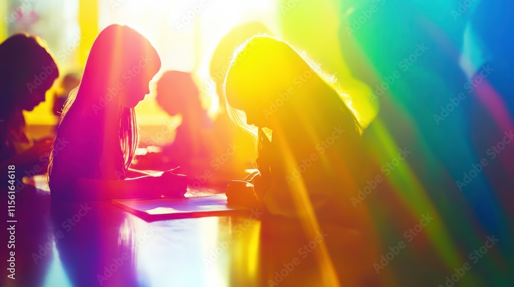 Poster engaging hands-on learning in inclusive classroom setting