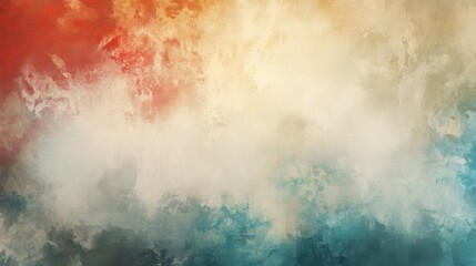 Fototapeta premium Abstract art painting with warm and cool tones.