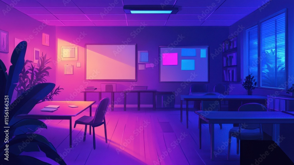 Poster interactive learning environment with visual hierarchy