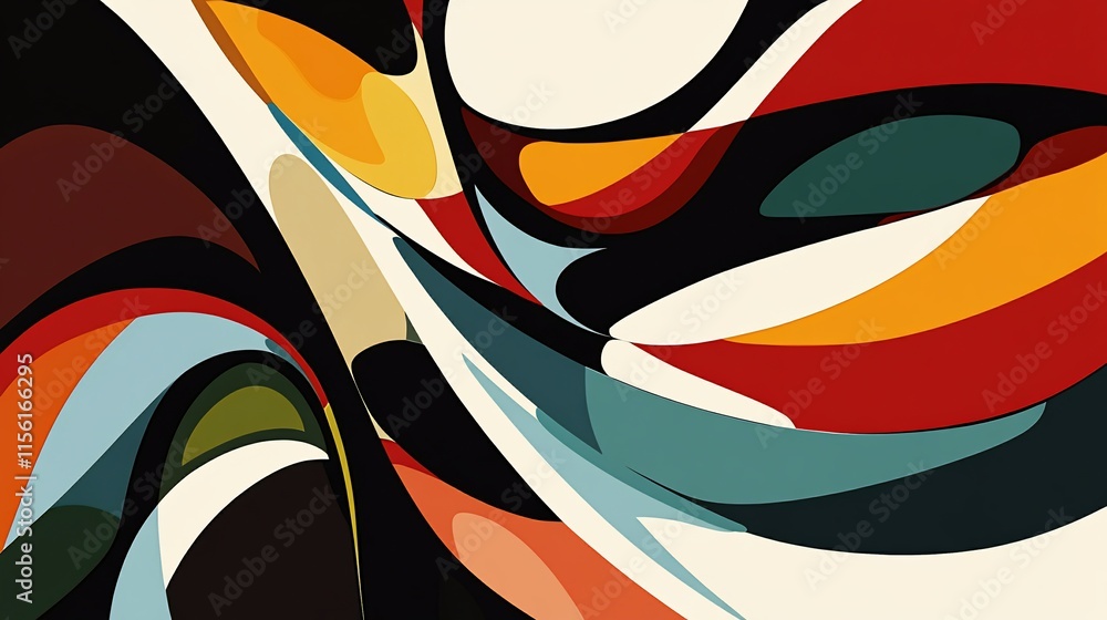 Aufkleber Abstract colorful swirling shapes background.