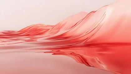 Wandcirkels plexiglas Abstract coral liquid flowing wave landscape © Halfjoy