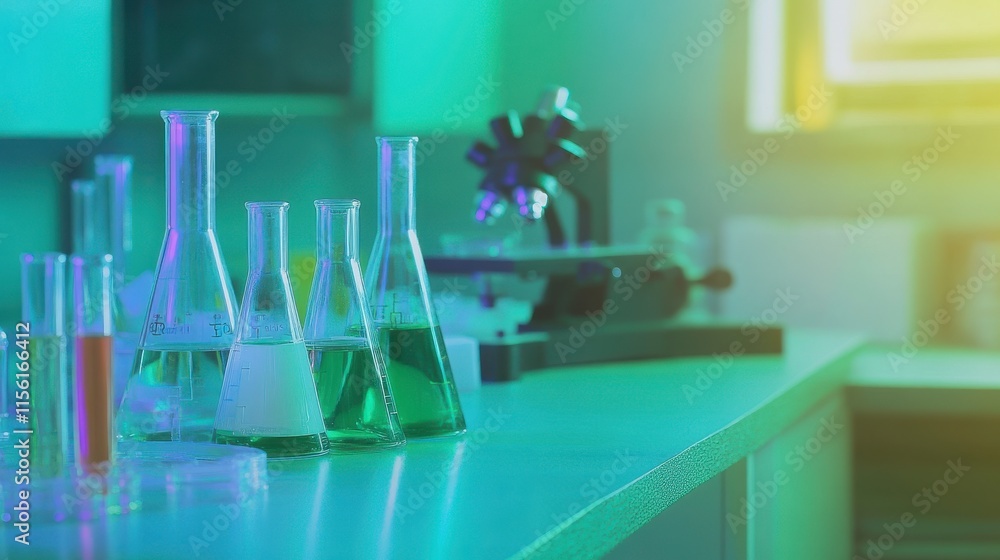 Poster interactive science lab with educational tools