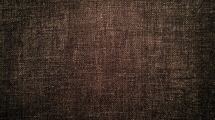 Close-up view of dark brown woven fabric texture.