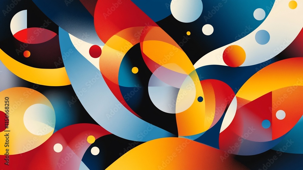 Aufkleber Abstract colorful shapes and forms background design.